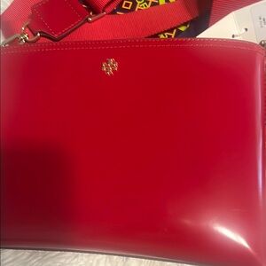 New Tory Burch Vibrant Red Crossbody Bag